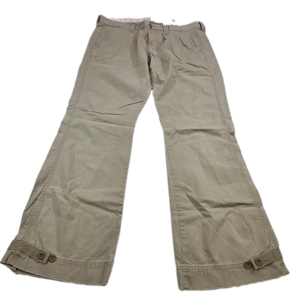 Vintage Lucky Brand Women's 31 Parachute Buckle Back Flare Khaki Pants